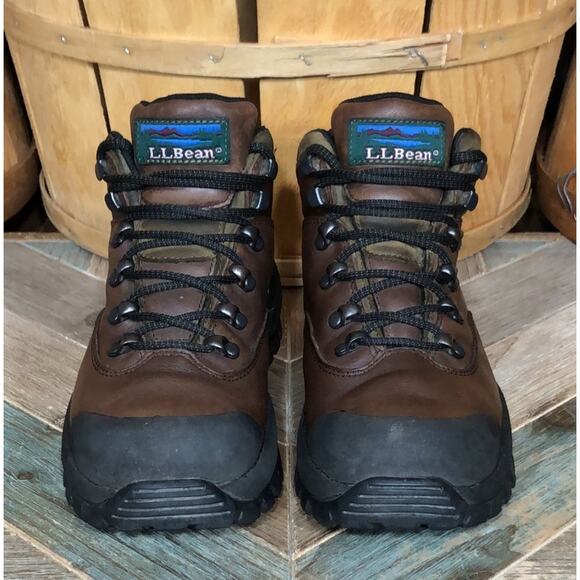 L.L. Bean GTX Brown Leather Goretex Waterproof Vibram Hiking Boots Womens 6.5 - Picture 4 of 10